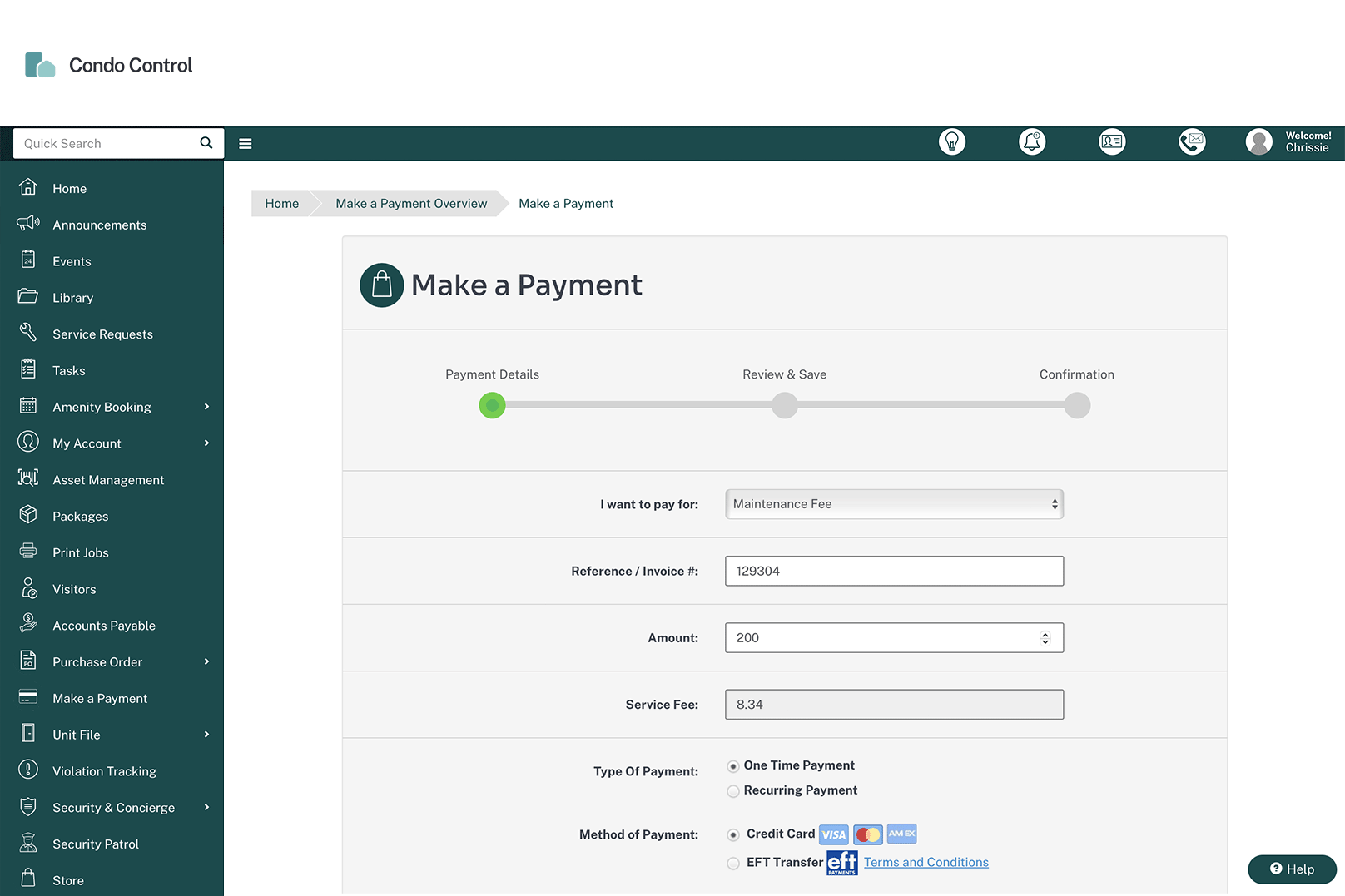 screenshot of Condo Control
